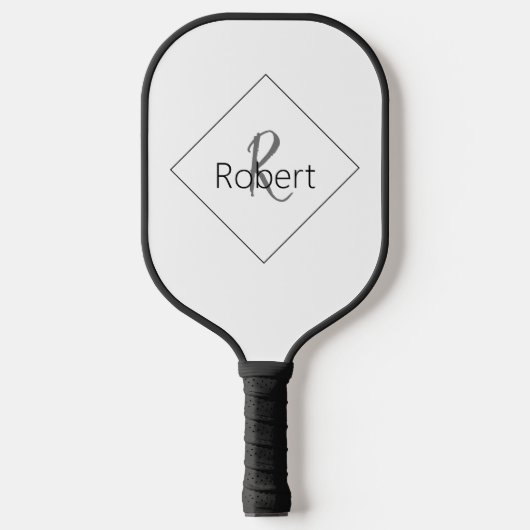 Minimalistisch eenvoudig logo zwart-wit pickleball paddle (Voorkant)