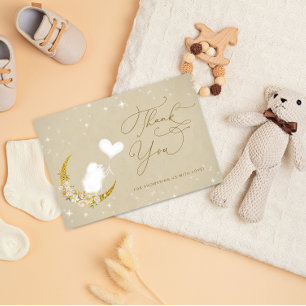 Minimalistisch eenvoudig modern Baby shower Bedankkaart