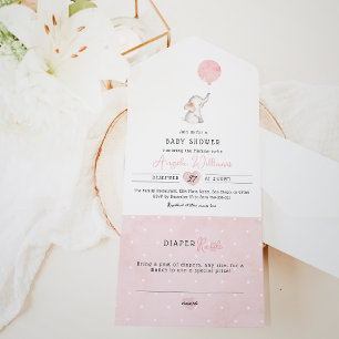 Minimalistisch eenvoudig modern Baby shower voor o All In One Uitnodiging