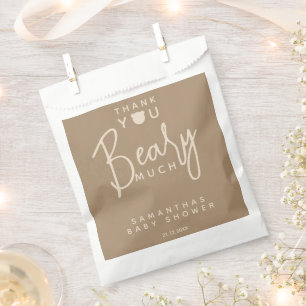 Minimalistisch eenvoudig modern beer Baby shower Bedankzakje