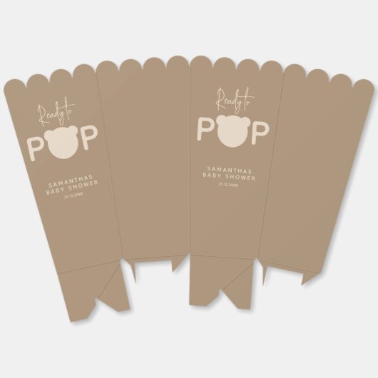 Minimalistisch eenvoudig modern beer Baby shower F Bedankdoosjes (Ongevouwen)