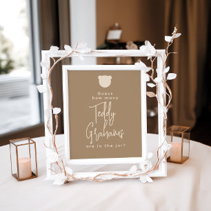 Minimalistisch eenvoudig modern Beer Baby shower G Poster