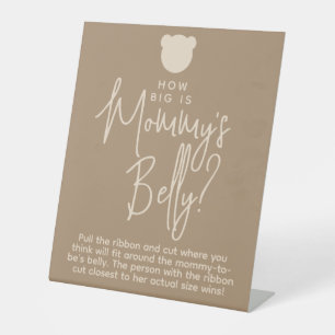 Minimalistisch eenvoudig modern Beer Baby shower G Reclamebord Met Voetstuk