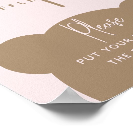 Minimalistisch eenvoudig modern Beer Baby shower Poster (Hoek)