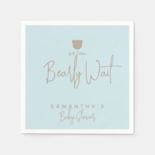 Minimalistisch eenvoudig modern beer Baby shower Servet