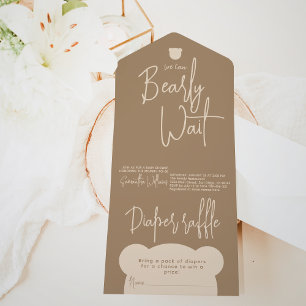 Minimalistisch eenvoudig modern klein beer Baby sh All In One Uitnodiging