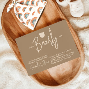 Minimalistisch eenvoudig modern klein beer Baby sh Kaart