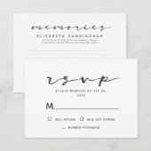 Minimalistisch Eenvoudig Modern Memorial Reply RSVP Kaartje (Voorkant / Achterkant)