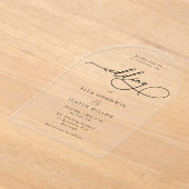 Minimalistisch eenvoudig modern script acryl uitnodigingen (Laagn)