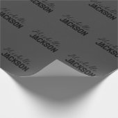 Minimalistisch Eenvoudig Modern Uw Naam Bericht Cadeaupapier (Hoek)