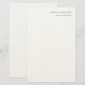 Minimalistisch Eenvoudig Modern Wit  Briefpapier (Voorkant / Achterkant)