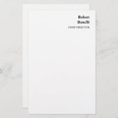 Minimalistisch Eenvoudig Modern Wit Briefpapier (Voorkant / Achterkant)
