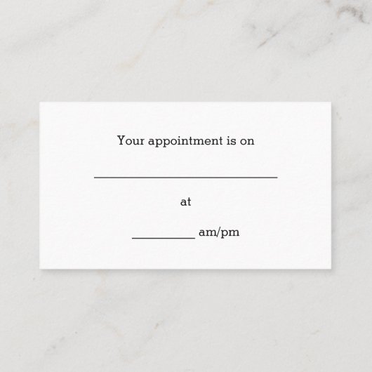 Minimalistisch, eenvoudig, professioneel Visitekaa Afsprakenkaartje (Achterkant)