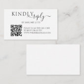 Minimalistisch Eenvoudig QR-code RSVP Wedding Repl Informatiekaartje (Voorkant / Achterkant)