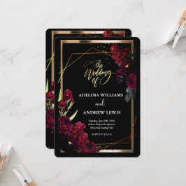 Minimalistisch Eenvoudig Rood Rose, Goud Lijst uit Kaart