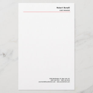 Minimalistisch Eenvoudig Rood Wit Modern  Briefpapier