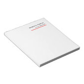 Minimalistisch Eenvoudig Rood Wit Modern Notitieblok (Schuin)