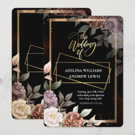 Minimalistisch eenvoudig Roos, gouden Lijst bruilo Kaart