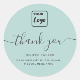 Minimalistisch eenvoudig script aangepast logo bed ronde sticker