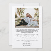 Minimalistisch Eenvoudig Script Hart 2 Fotobruilof Bedankkaart (Achterkant)