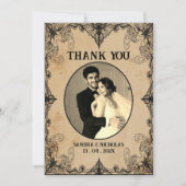 Minimalistisch eenvoudig script  horror gothic bedankkaart (Voorkant)