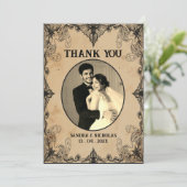 Minimalistisch eenvoudig script  horror gothic bedankkaart (Staand voorkant)