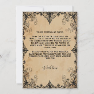 Minimalistisch eenvoudig script horror gothic bedankkaart