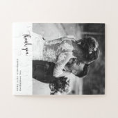 Minimalistisch eenvoudig script met bruiloft foto legpuzzel (Horizontaal)