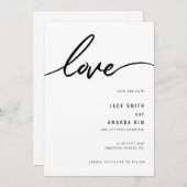 Minimalistisch Eenvoudig Script Trouwen slaat de d Save The Date (Voorkant / Achterkant)