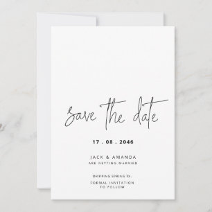 Minimalistisch Eenvoudig Script Trouwen slaat de d Save The Date