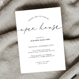 Minimalistisch Eenvoudig Script Zakelijk Open Huis Kaart