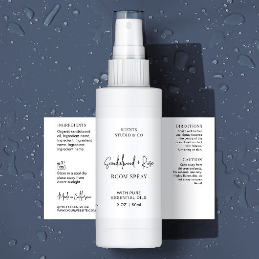 Minimalistisch eenvoudig sproeiflesje waterdicht p voedselcontainer etiket