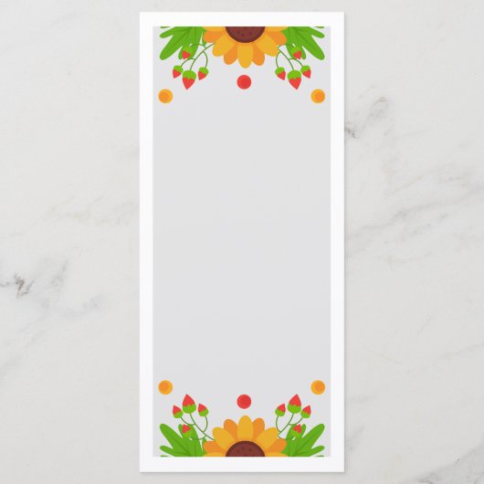 Minimalistisch eenvoudig trendy modern Floral menu (Achterkant)