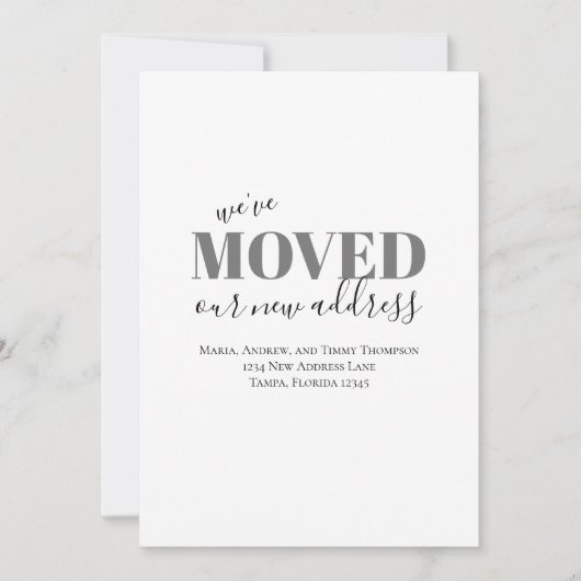 Minimalistisch: eenvoudig verplaatsen aankondiging (Voorkant)