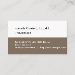 Minimalistisch, eenvoudig Visitekaartje