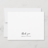 Minimalistisch eenvoudig wit handgeschreven script bedankkaart (Voorkant)