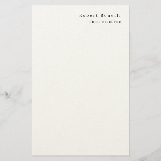 Minimalistisch Eenvoudig Wit Modern  Briefpapier (Voorkant)