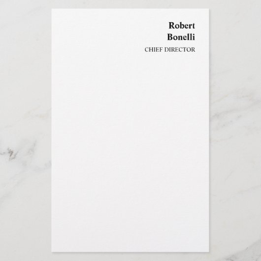 Minimalistisch Eenvoudig Wit Modern Briefpapier (Voorkant)