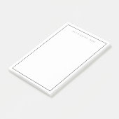 Minimalistisch eenvoudig wit modern grensmonogram post-it® notes (Schuin)