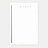 Minimalistisch eenvoudig wit modern grensmonogram post-it® notes (Voorkant)
