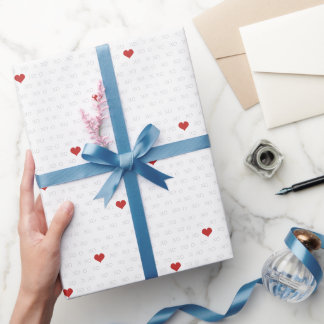 Minimalistisch Eenvoudig XO XO Rode Hart Valentijn Cadeaupapier