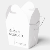 Minimalistisch eenvoudig zwart wit bruiloft bedankdoosjes (Geopend)