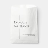 Minimalistisch eenvoudig zwart wit bruiloft bedankzakje (Voorkant)