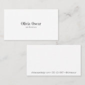 Minimalistisch Eenvoudig Zwart Wit Clean Space Mod Visitekaartje (Voorkant / Achterkant)