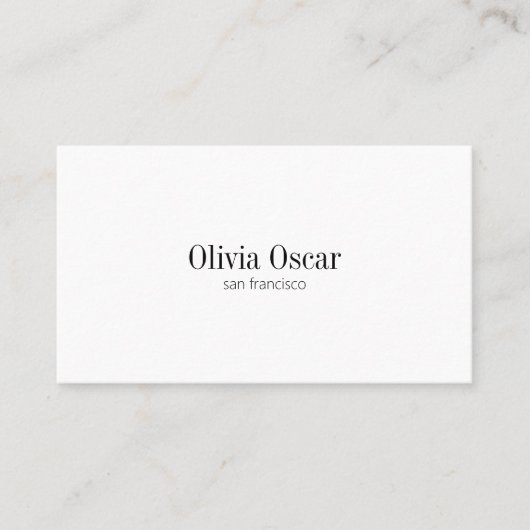 Minimalistisch Eenvoudig Zwart Wit Clean Space Mod Visitekaartje (Voorkant)