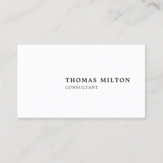 Minimalistisch Eenvoudig Zwart Wit Consultant Visitekaartje (Voorkant)