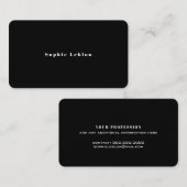 Minimalistisch eenvoudig zwart-wit contactkaartje (Voorkant / Achterkant)