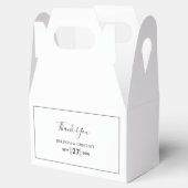 Minimalistisch eenvoudig zwart-wit huwelijk bedankdoosjes (Geopend)