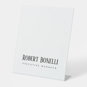 Minimalistisch Eenvoudig Zwart & Wit Modern Eenvou Reclamebord Met Voetstuk