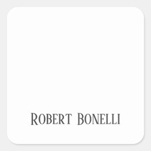 Minimalistisch Eenvoudig Zwart & Wit Modern Eenvou Vierkante Sticker